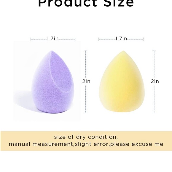 Makeup Sponge Set of 3 : JUNO & Co. Microfiber Sponge, Latex-Free, Dual Layer - Picture 4 of 6